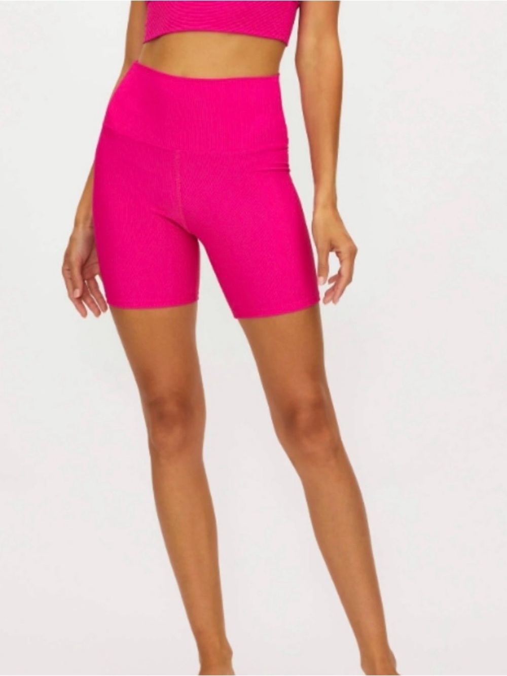 Beach Riot Hot pink Ribbed Bike Shorts XS NWOT